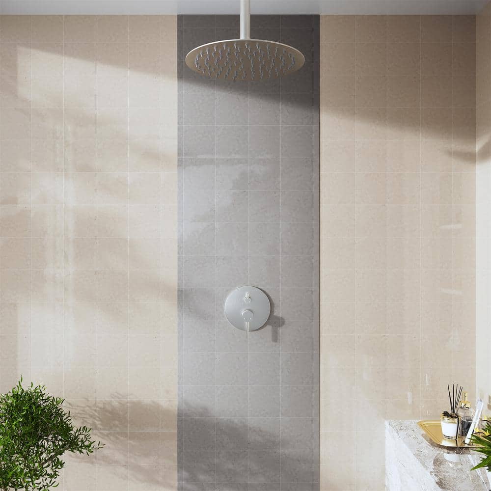 7.88" Matte Black Stainless Steel Ceiling Mounted Shower Arm with Flange