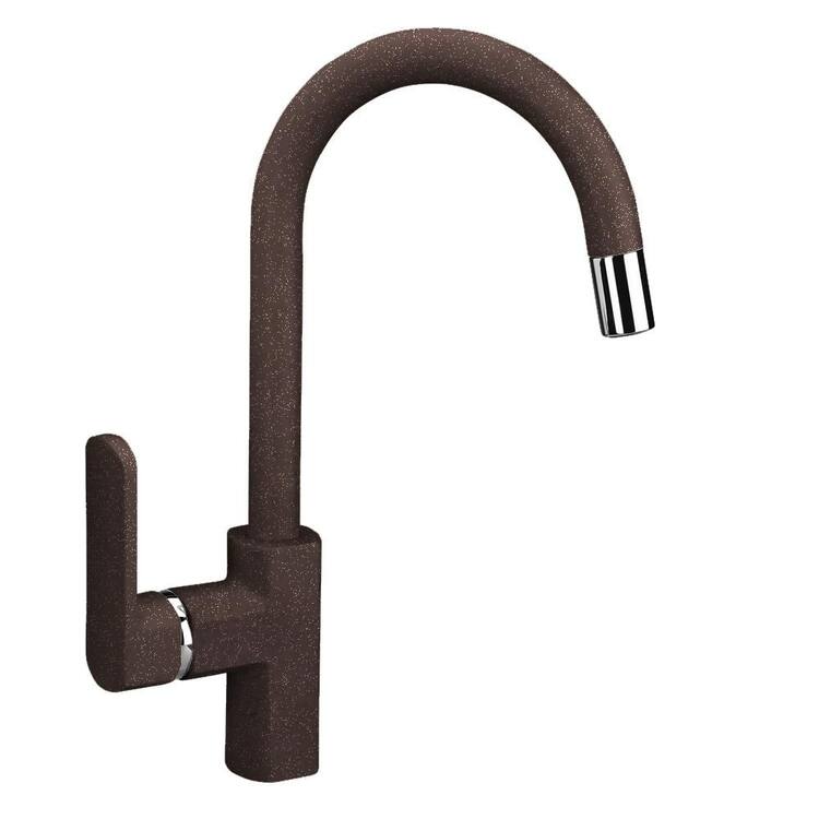LaToscana Single Handle Brown 14.6 in. H Pull Down Sprayer Kitchen Faucet with 180° Swivel Spout