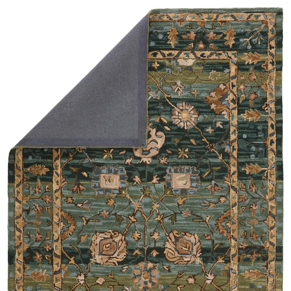 Cardamom Blue and Green Hand-Tufted Wool 8' x 10' Rug