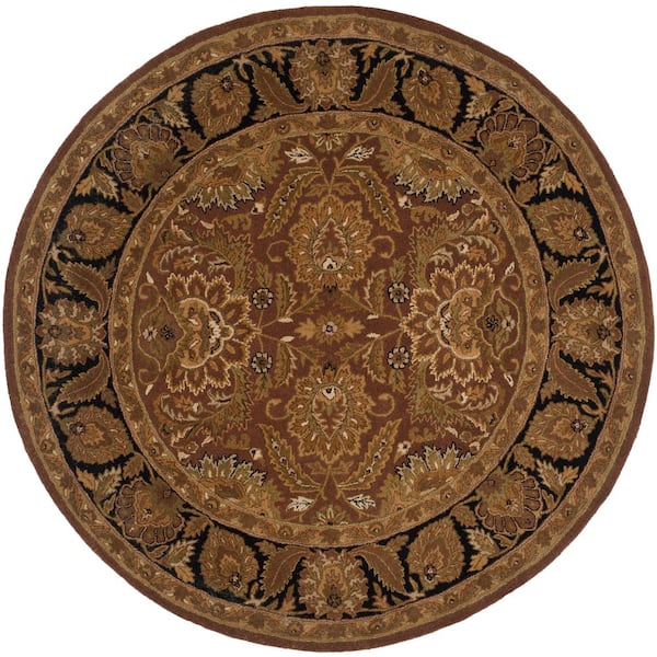 Reviews for SAFAVIEH Classic Rust/Black 8 ft. x 8 ft. Round Border Area