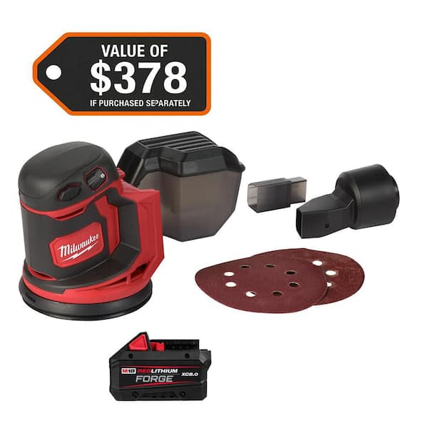 M18 18V Lithium-Ion Cordless 5 in. Random Orbit Sander w/ FORGE 8.0 Ah Battery