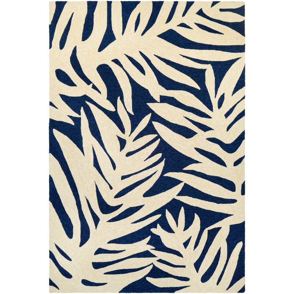 Couristan Covington Palms Navy 6 ft. x 8 ft. Indoor/Outdoor Area Rug