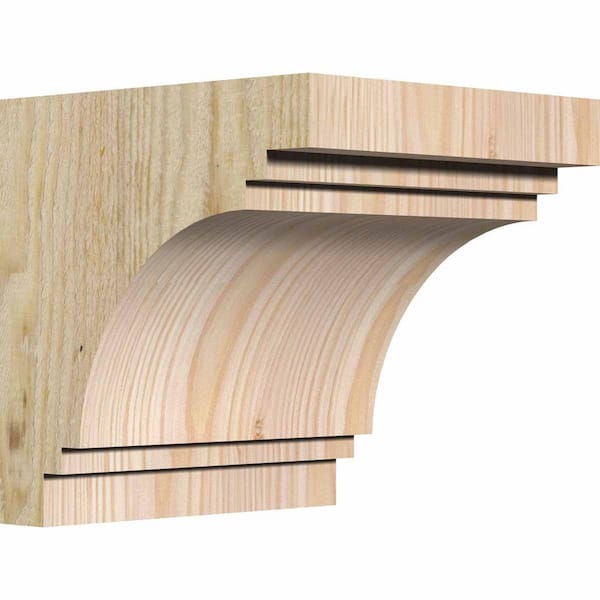 Ekena Millwork 6 in. x 6 in. x 6 in. Douglas Fir Pescadero Rough Sawn Corbel