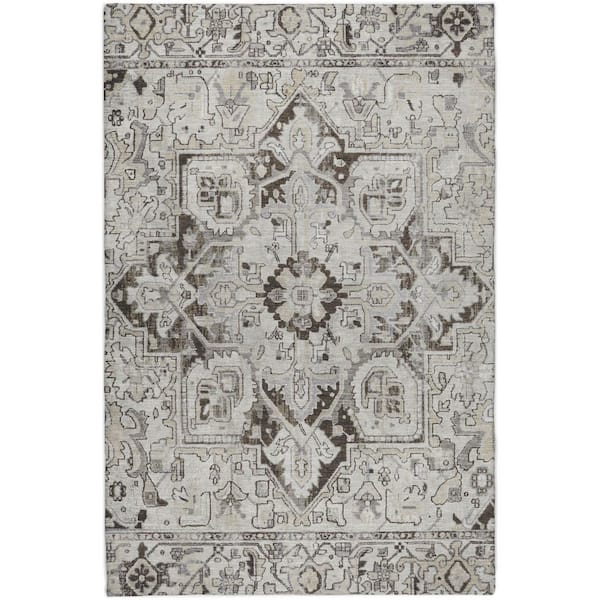 Dream Shag Premium Machine Washable Abstract ADS570 Ivory 5 ft. x 7 ft. 6 in. Area Rug