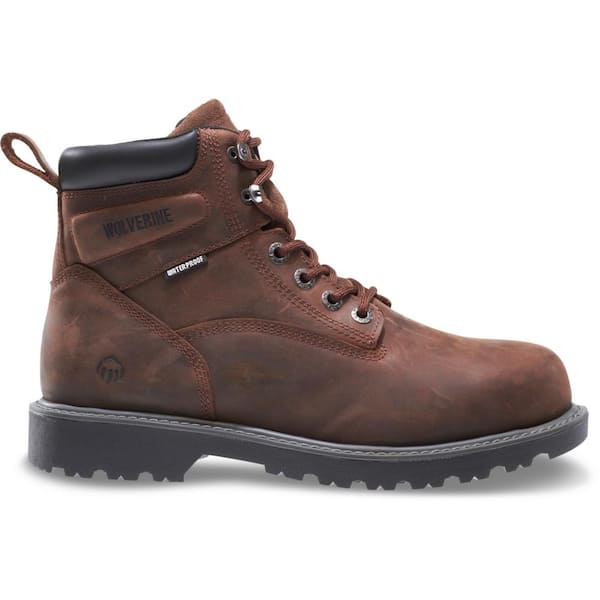 Wolverine Men's Floorhand Waterproof 6'' Work Boots - Soft Toe - Dark Brown Size 7.5(M)