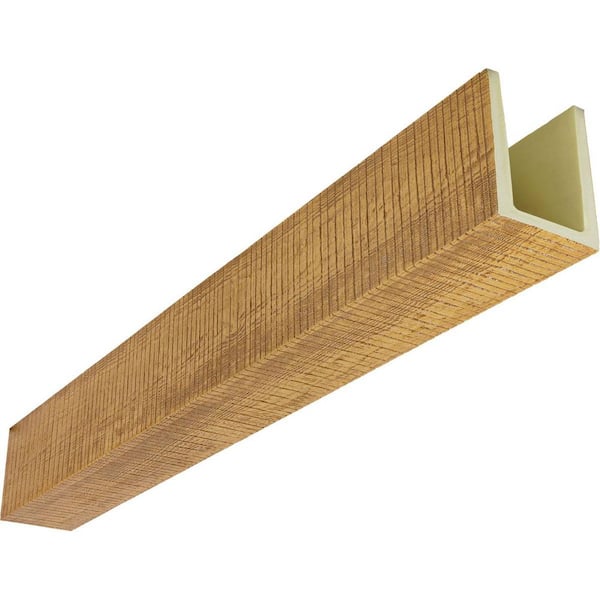 Ekena Millwork Heritage Timber 3.5 in. x 3.5 in. x 8 ft. Resawn Rip Warm Caramel Faux Wood Beam