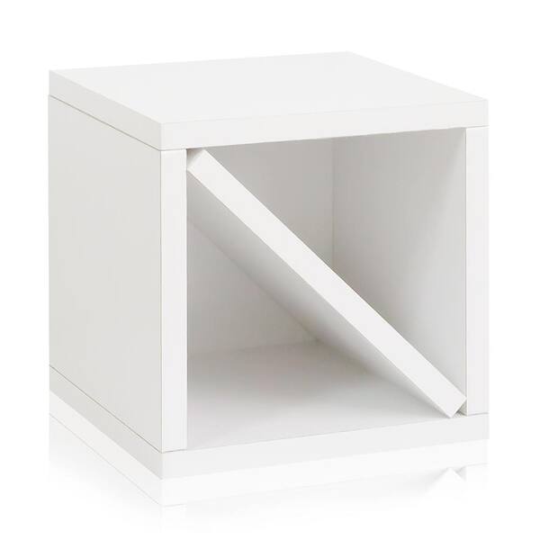 Way Basics Eco zBoard 6-Bottle White Stackable Tool Free Assembly Wine Cube Storage Rack