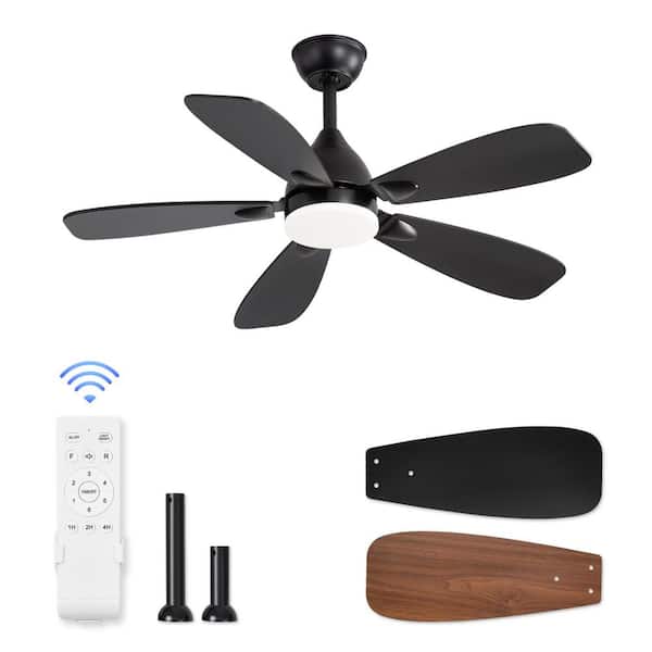 famfit ブラック HINNIXY 42 in. Integrated LED Indoor Matte Black Ceiling Fan