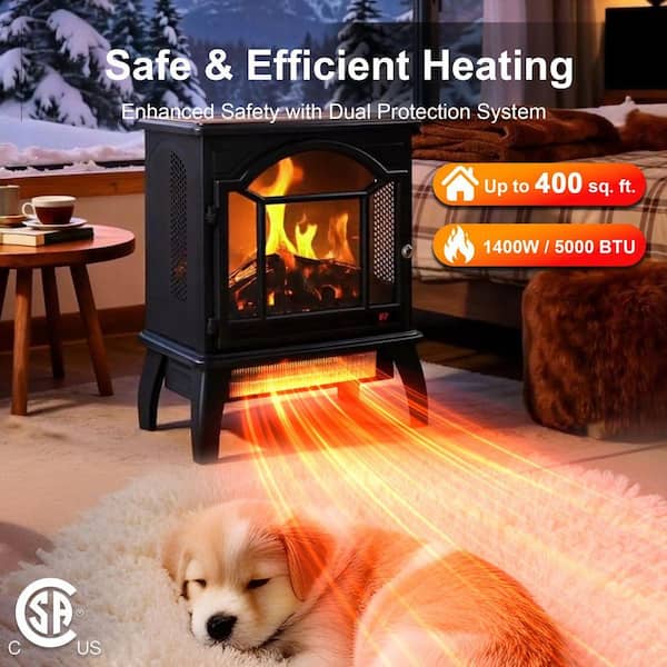 SUNRINX 400 sq. ft. 18 in. Electric Stove with Remote MG63-8-GSD