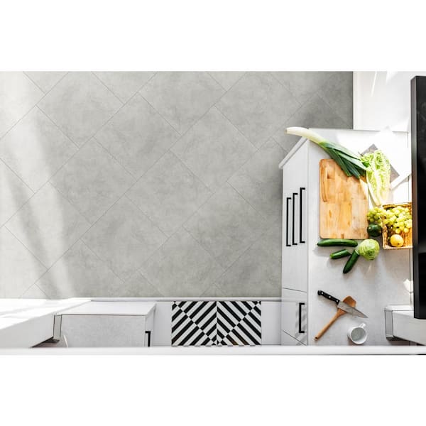 Toledo Silver 17.28 in. x 17.28 in. Matte Stone Look Ceramic Floor & Wall Tile (16.58 sq. ft./Case)