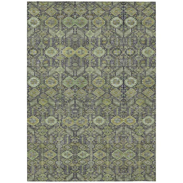 Multi-colored 10 ft. x 14 ft. Woven Floral Rectangle Indoor/Outdoor Area Rug