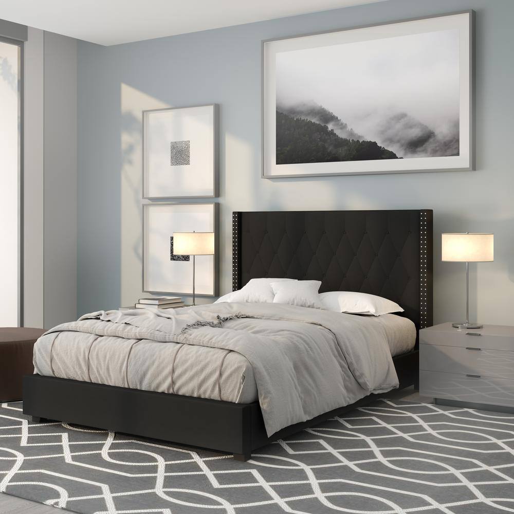 Light Gray King Platform Bed - thumbnail 10