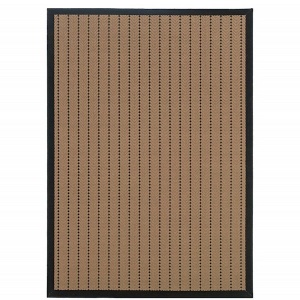 Beige, Black 2 ft. x 3 ft. Loomed Polypropylene Rectangle Indoor/Outdoor Area Rug
