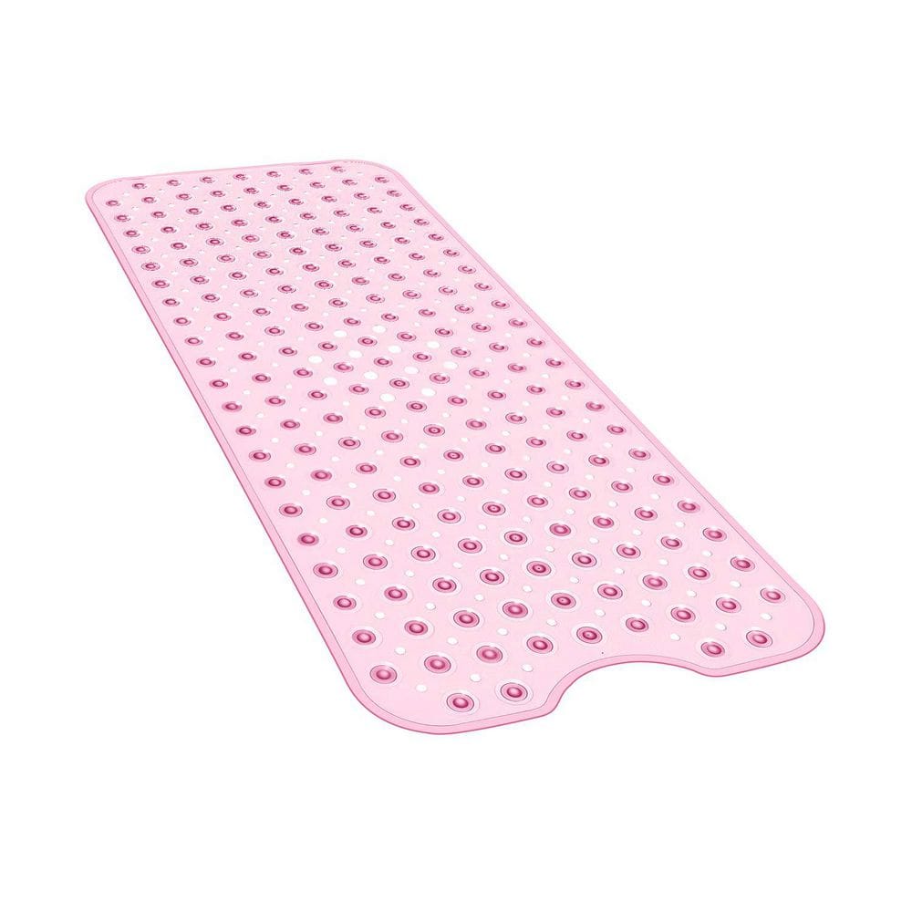 Extra Large 40 x 16 Inch Non-Slip Bath and Shower Safety Mat with Suction Cups and Drain Holes, Light Pink price history on PriceWatchPro