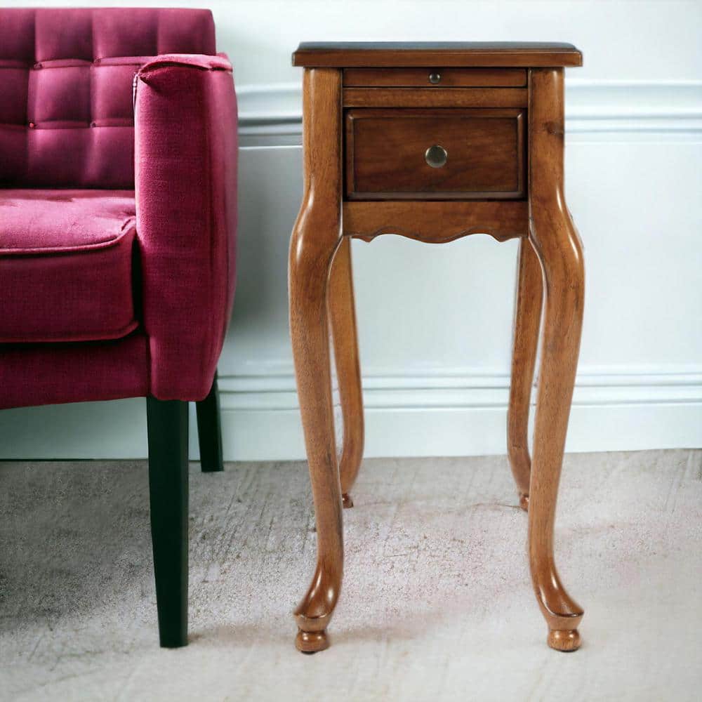11.5 in. Brown Rectangle MDF End Table