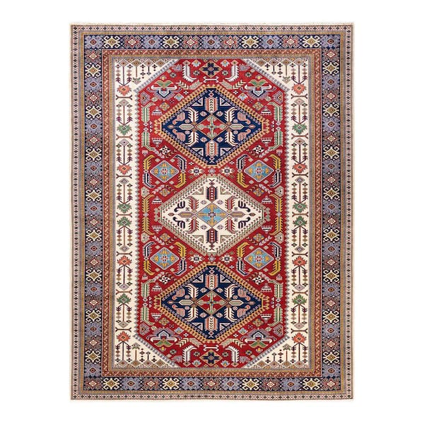 Solo Rugs Tribal One-of-a-Kind Bohemian Ivory 7 ft. 4 in. x 9 ft. 8 in. Tribal Area Rug