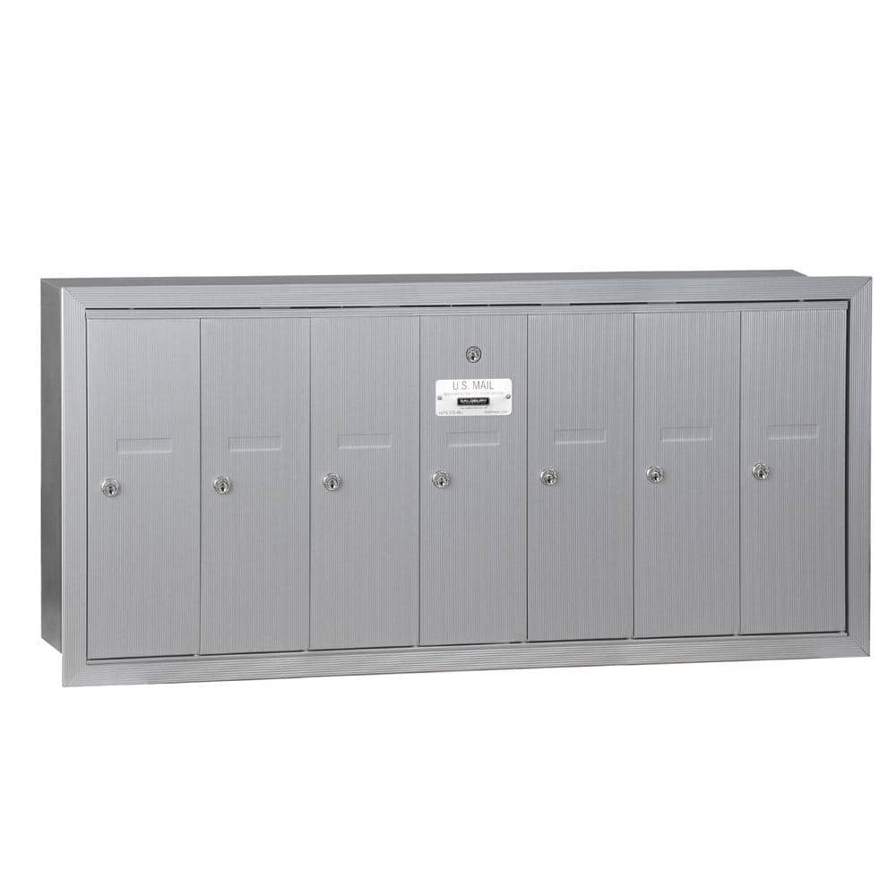 Aluminum Recessed-Mounted USPS Access Vertical Mailbox with 7 Door
