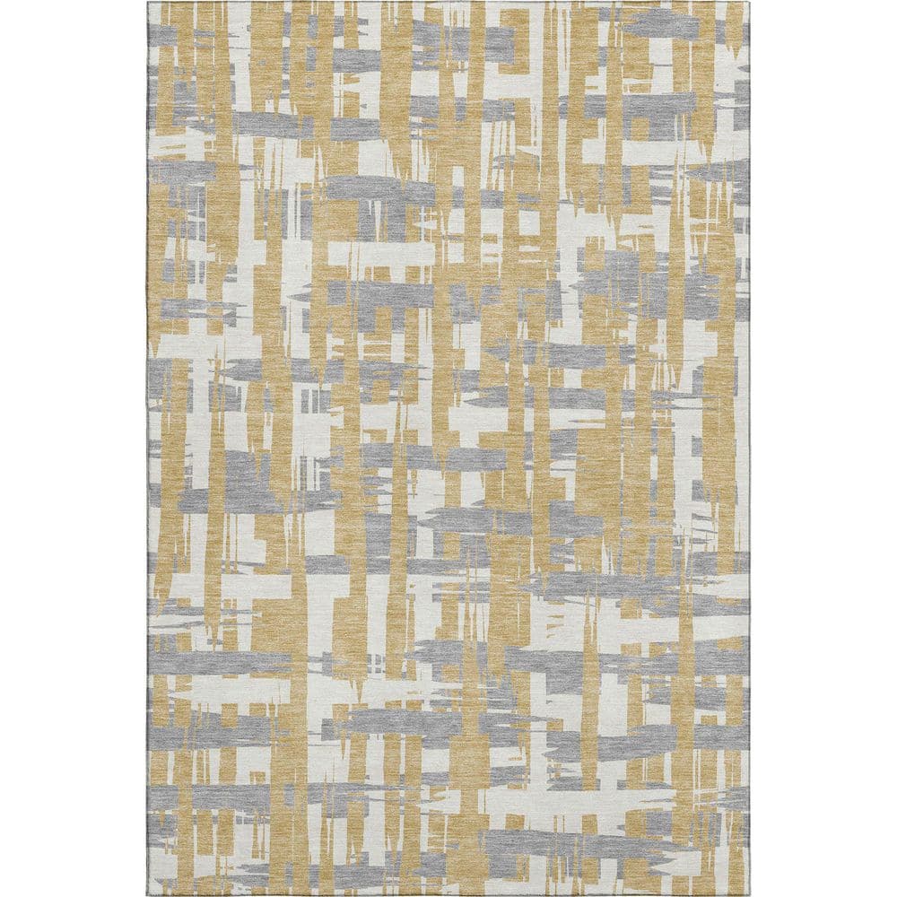 Addison Rugs Mayfield Premium Machine Washable Abstract AMF1849 Gold 9 ...