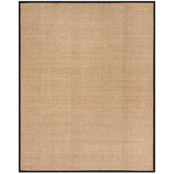 SAFAVIEH Natural Fiber Beige/Black 11 ft. x 15 ft. Border Woven Area Rug