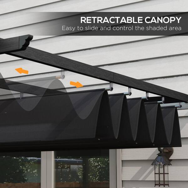 Outsunny 10 ft. x 12 ft. Gray Aluminum, Polyester Pergola 84C