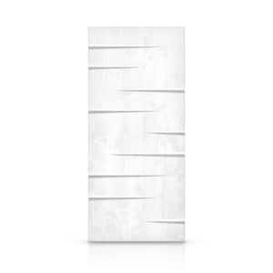 24 in. x 80 in. White Stained Pine Wood Modern Interior Door Slab