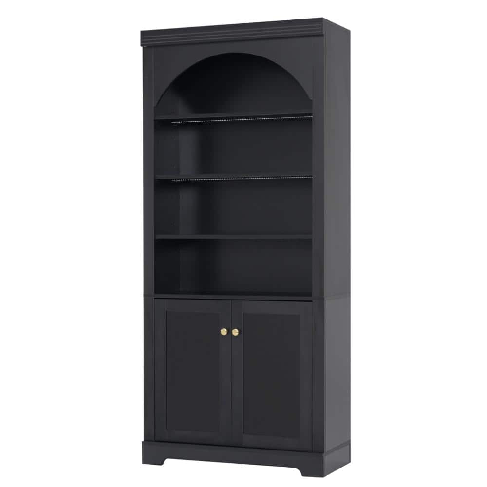 31.5 in. W x 14 in. D x 70.8 in. H Black Linen Cabinet with Doors and Open Adjustable Shelves price history on PriceWatchPro