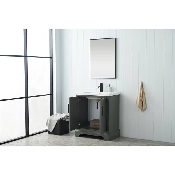 Vanity Art Vannes 30 in. W x 18 in. D x 34.5 in. H Single Sink Bathroom Vanity in Vintage Green with Ceramic Top