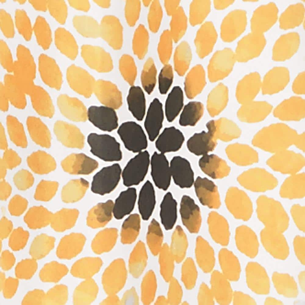 Yellow and Gray Floral Polyester Shower Curtain, 10" x 10"