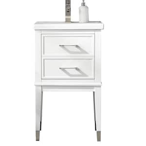 Clara 20 in. W x 15.7 in. D Bath Vanity in White with Porcelain Vanity Top in White with White Basin