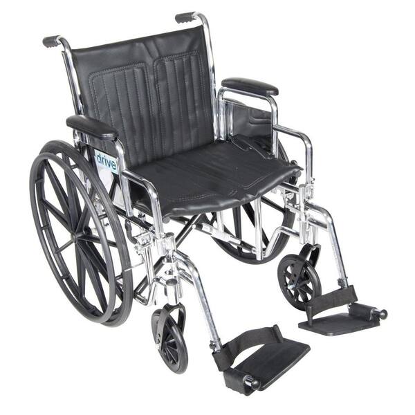 Drive Chrome Sport Wheelchair with Detachable Desk Arms and Swing Away Footrest
