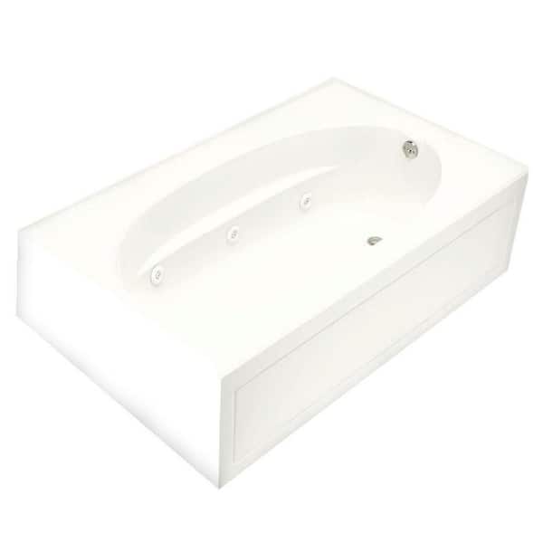 KOHLER Windward 5 ft. Right Drain Rectangular Alcove Whirlpool Bathtub in White