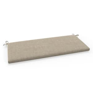 Solid Twill 45 in W x 3 in H Rectangular Outdoor Bench Cushion with Ties 1-Count in Splash Wheat