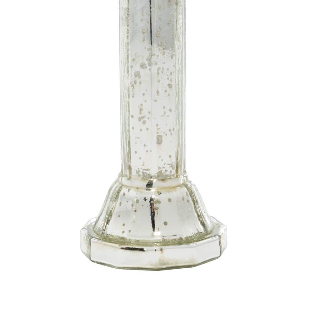 Elegant Silver Glass 28" Hanging Hurricane Candle Lantern Set of 2