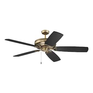 Supreme Air Plus 62 in. Indoor/Outdoor Dual Mount 4-Speed Reversible DC Motor Ceiling Fan in Satin Brass Finish