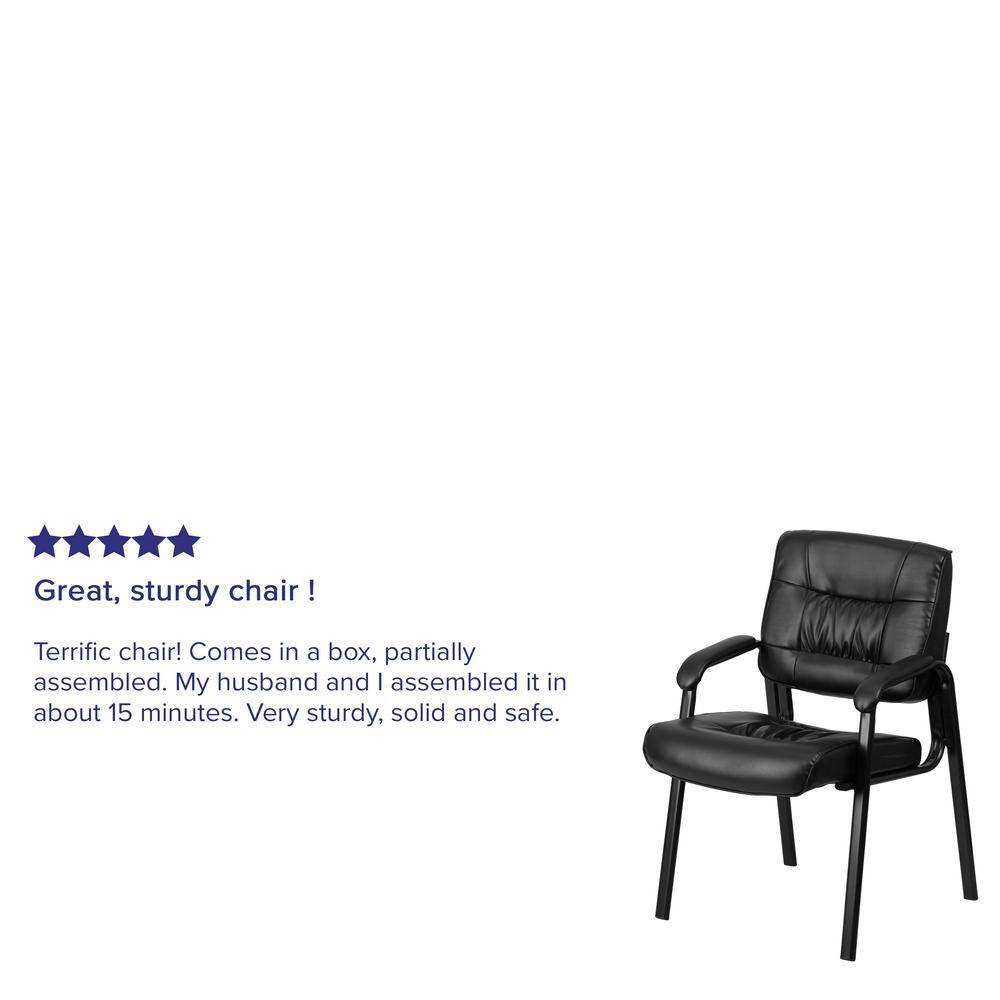 Black Leather and Metal Executive Reception Chair
