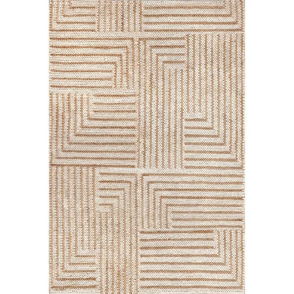 Grassland Handwoven Jute Ivory 5 ft. x 8 ft. Modern Area Rug