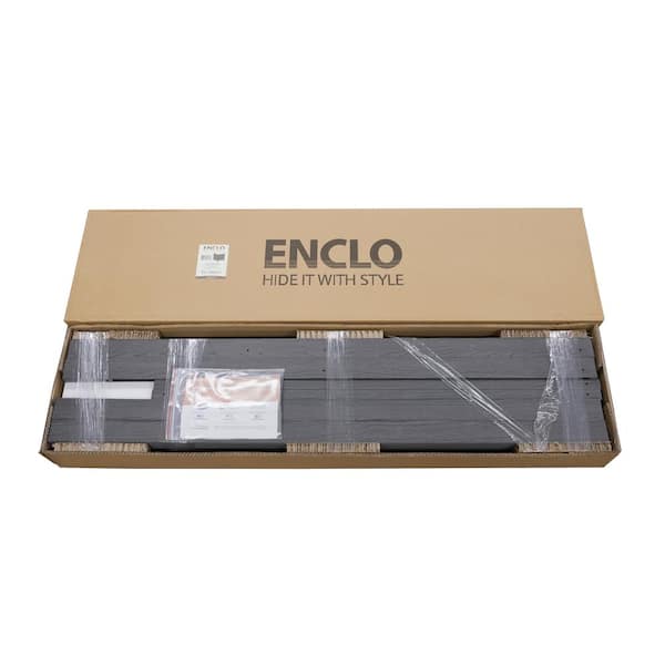Enclo Privacy Screens Bessemer 4 ft. x 3.3 ft. WoodTek Vinyl Charcoal Privacy Screen Kit 2-Panel