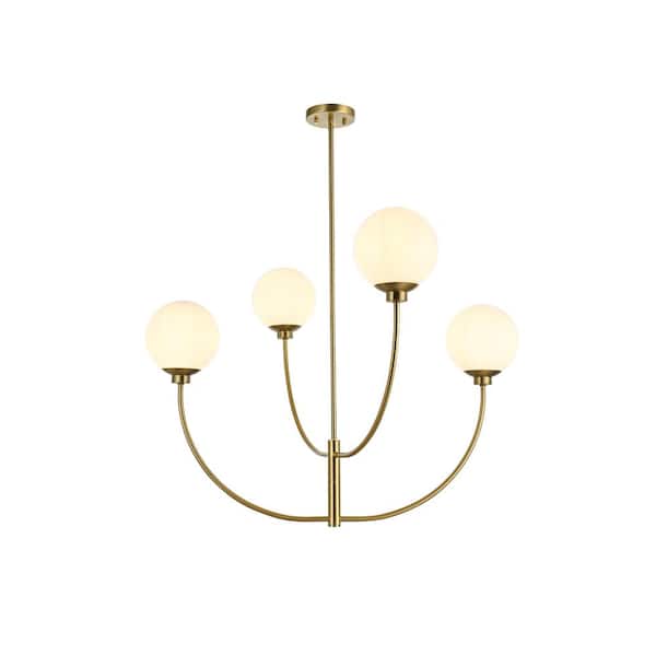 Unbranded 36in Home Living 4-Light Satin Gold Chandelier with no Bulbs Included