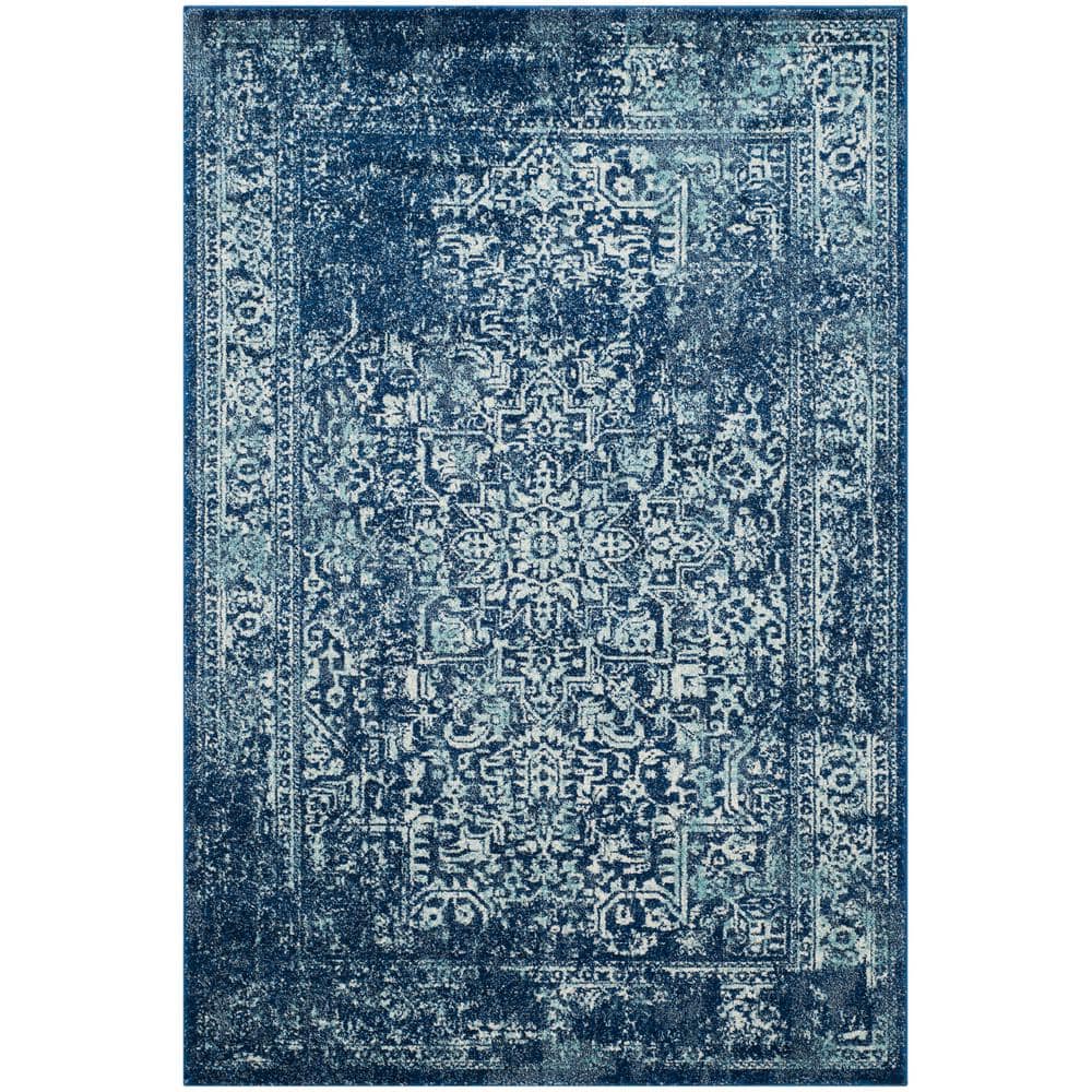 Evoke Navy/Ivory 5 ft. x 8 ft. Distressed Border Medallion Area Rug price history on PriceWatchPro