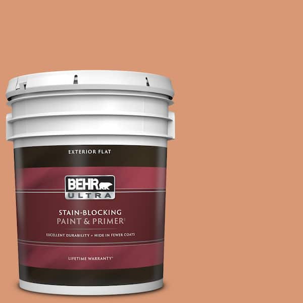 BEHR ULTRA 5 gal. #M210-5 Candied Yams Flat Exterior Paint & Primer