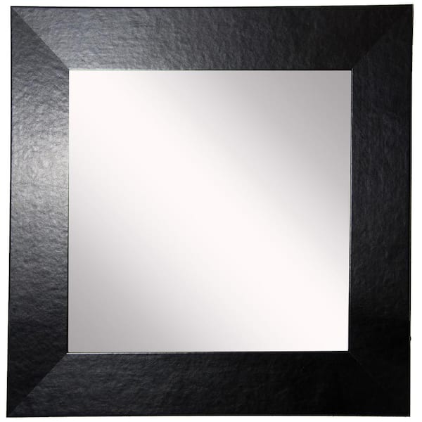 Unbranded 30 in. W x 30 in. H Framed Square Bathroom Vanity Mirror in Black