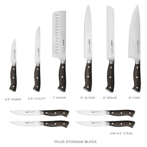HUNTER DUAL Knife Set, Dishwasher Safe Kitchen Knife Set with Block Black