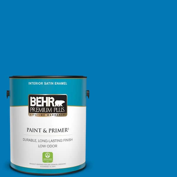 BEHR PREMIUM PLUS 1 gal. #P500-6 Deep River Satin Enamel Low Odor Interior Paint & Primer