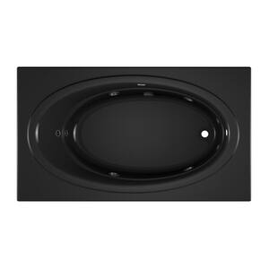 NOVA 72 in. x 42 in. Acrylic Right-Hand Drain Rectangular Drop-In Whirlpool Bathtub with Heater in Black