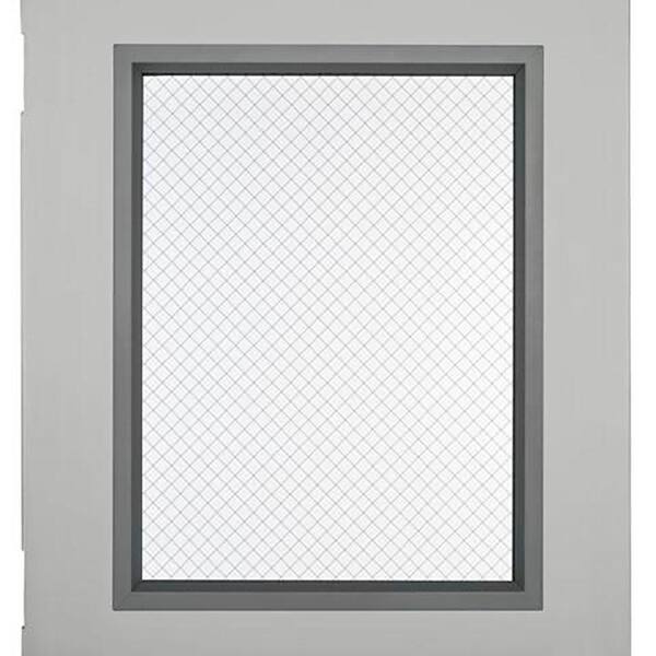 L.I.F Industries - 36 in. x 80 in. Gray Flush Steel Vision Light Commercial Door Unit with Hardware