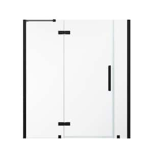 Tampa 60 1/16 in. W x 72 in. H Pivot Frameless Shower Door in Black