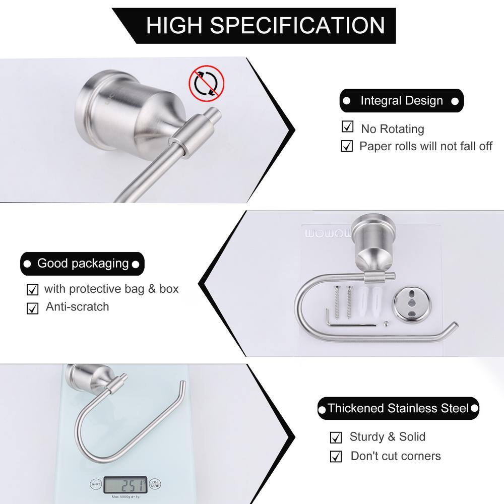 Brushed Nickel Stainless Steel Wall Mounted Toilet Paper Holder