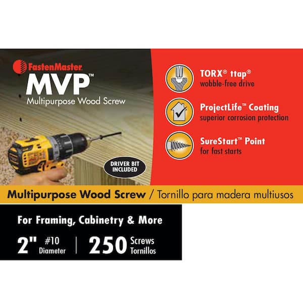 FastenMaster #10 x 2 in. Torx TTAP Drive Suresink Flat Head MVP