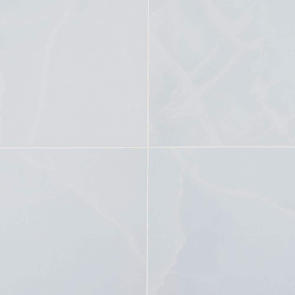 Saroshi Onyx Azul Large Matte Porcelain Marble Look Tile