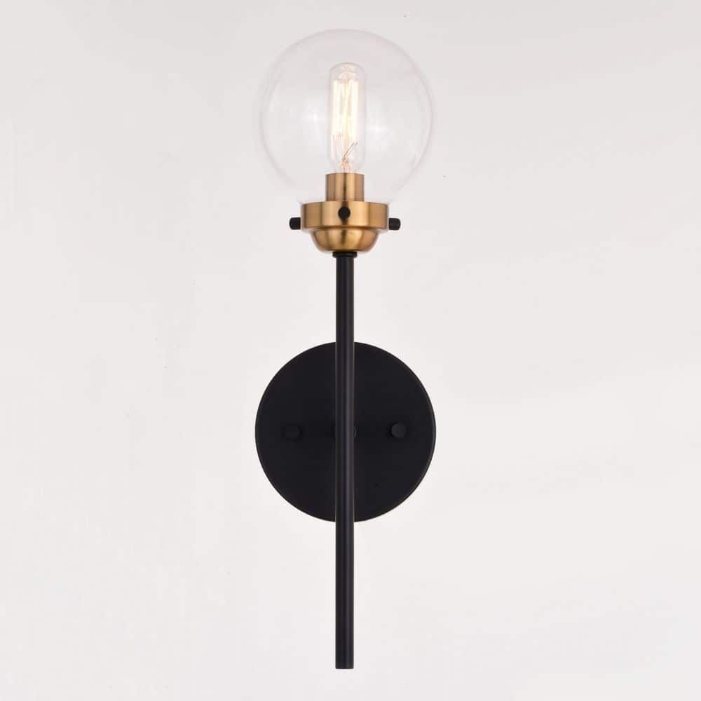 Muted Brass and Bronze Mid-Century Modern Wall Sconce